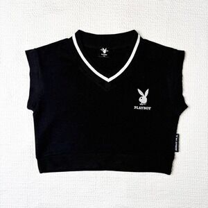 Playboy Japan cropped vest with embroidered logo